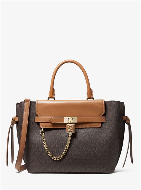 michael kors hamilton acorn large celebrities|Hamilton Legacy Large Woven Leather Belted Satchel .